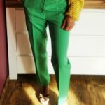 Eleganckie spodnie 7/8 w kolorze zielonym