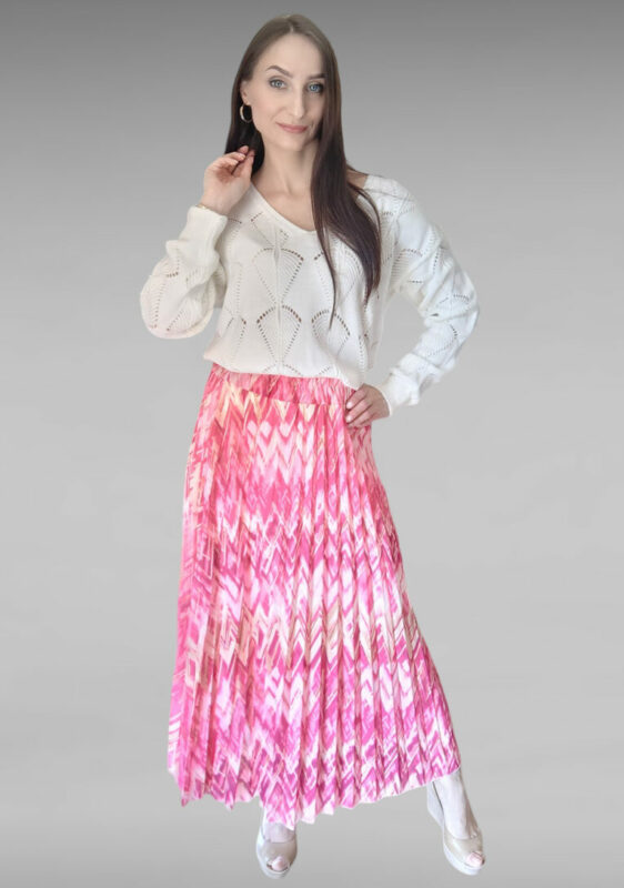 Spódnica plisowana maxi w kolorze różowym